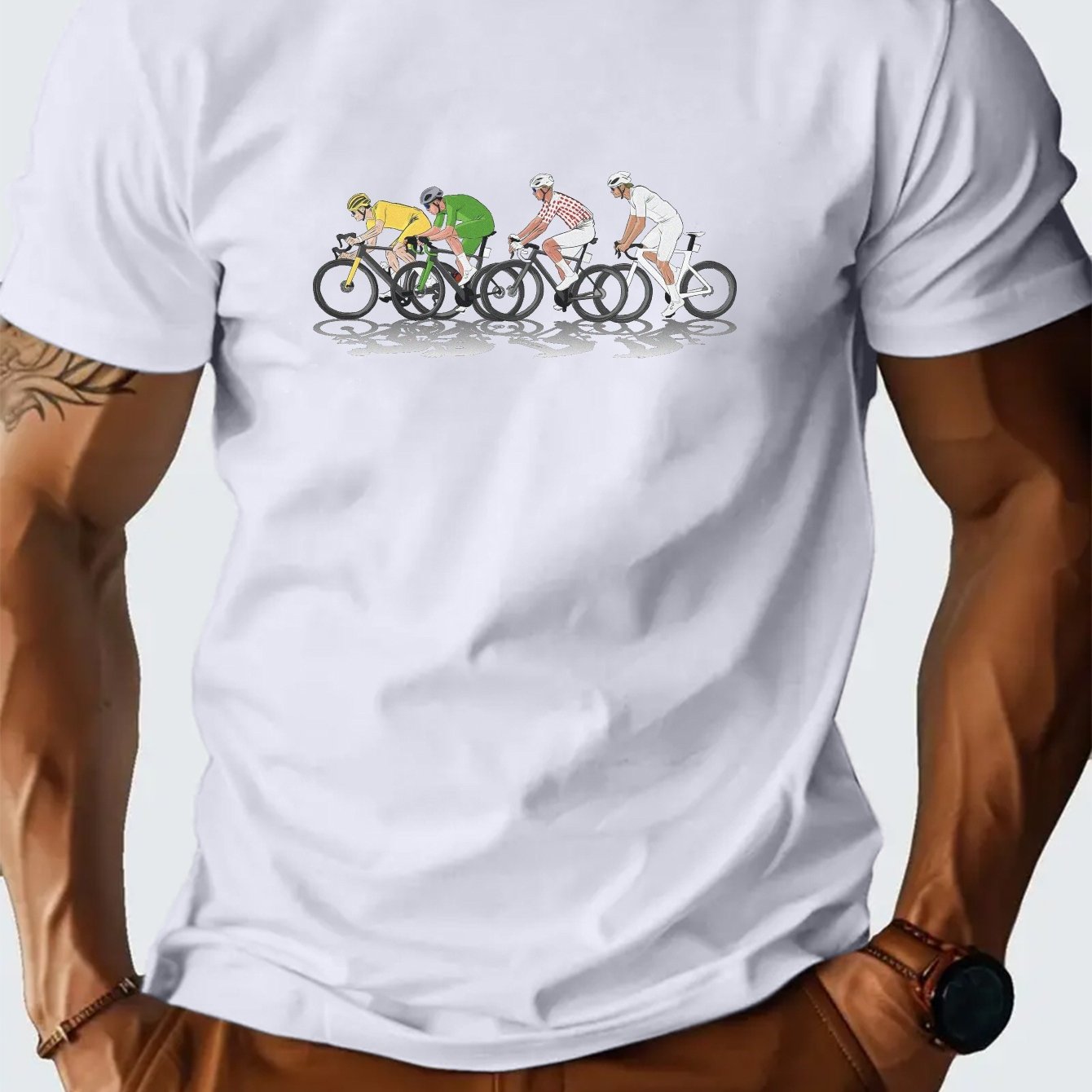 Vintage Cycling Gear - Francuska koszulka kolarska męska letnia oddychająca