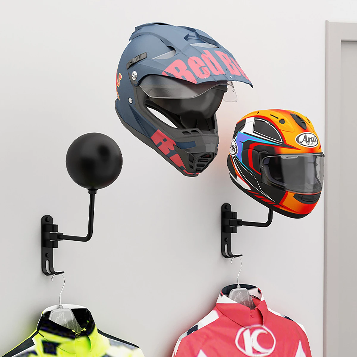 Cycling Gear Wall Mount - Metalowy uchwyt ścienny na kask motocyklowy