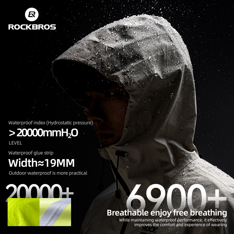 Cycling Gear Rain - ROCKBROS wodoodporna kurtka rowerowa płaszcz przeciwdeszczowy