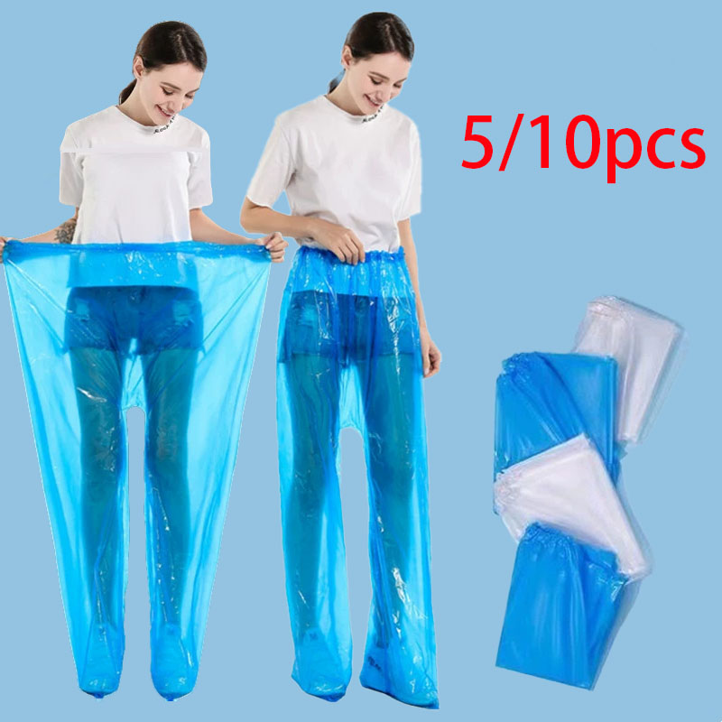 Cycling Gear Rain - 5/10 szt. Jednorazowe spodnie przeciwdeszczowe, przenośne,