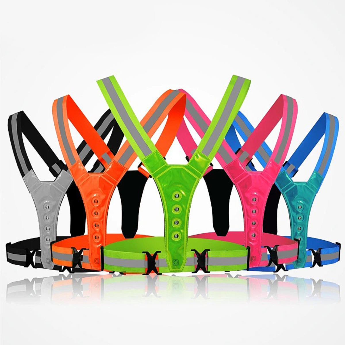 Cycling Gear In Winter - Regulowana kamizelka bezpieczeństwa LED do biegania