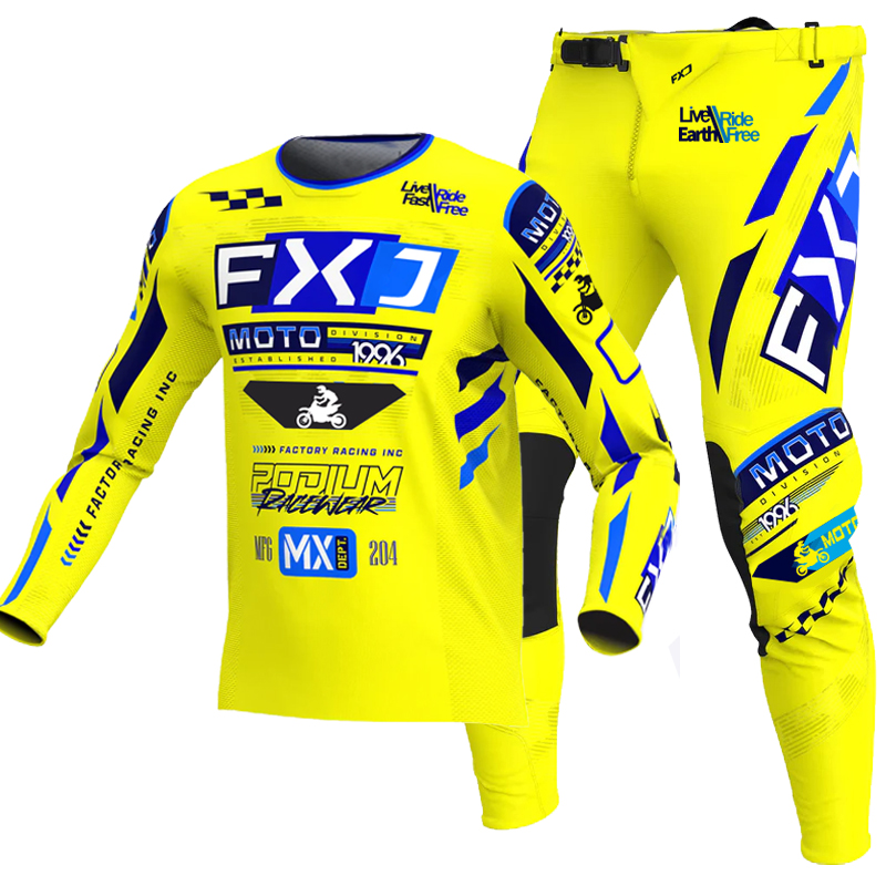 Cycling Gear Pants - NOWY FXJ żółty zestaw enduro motocrossowy