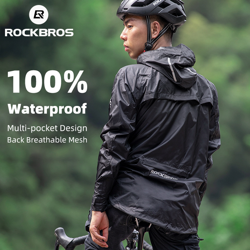 Cycling Gear Rain - ROCKBROS wodoodporny rowerowy płaszcz przeciwdeszczowy mężczyźni