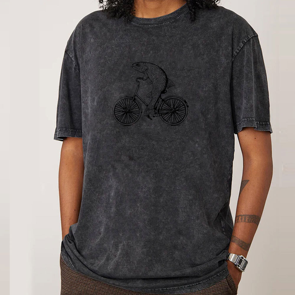 Tops & Tees Washed Tops Shirt  – Vintage Cycling Gear recenzja i cena