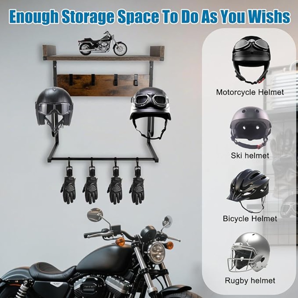 Uchwyt na kask motocyklowy z 4 – Cycling Gear Wall Mount recenzja i cena