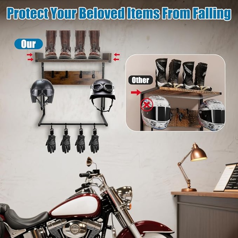 Uchwyt na kask motocyklowy z 4 – Cycling Gear Wall Mount recenzja i cena