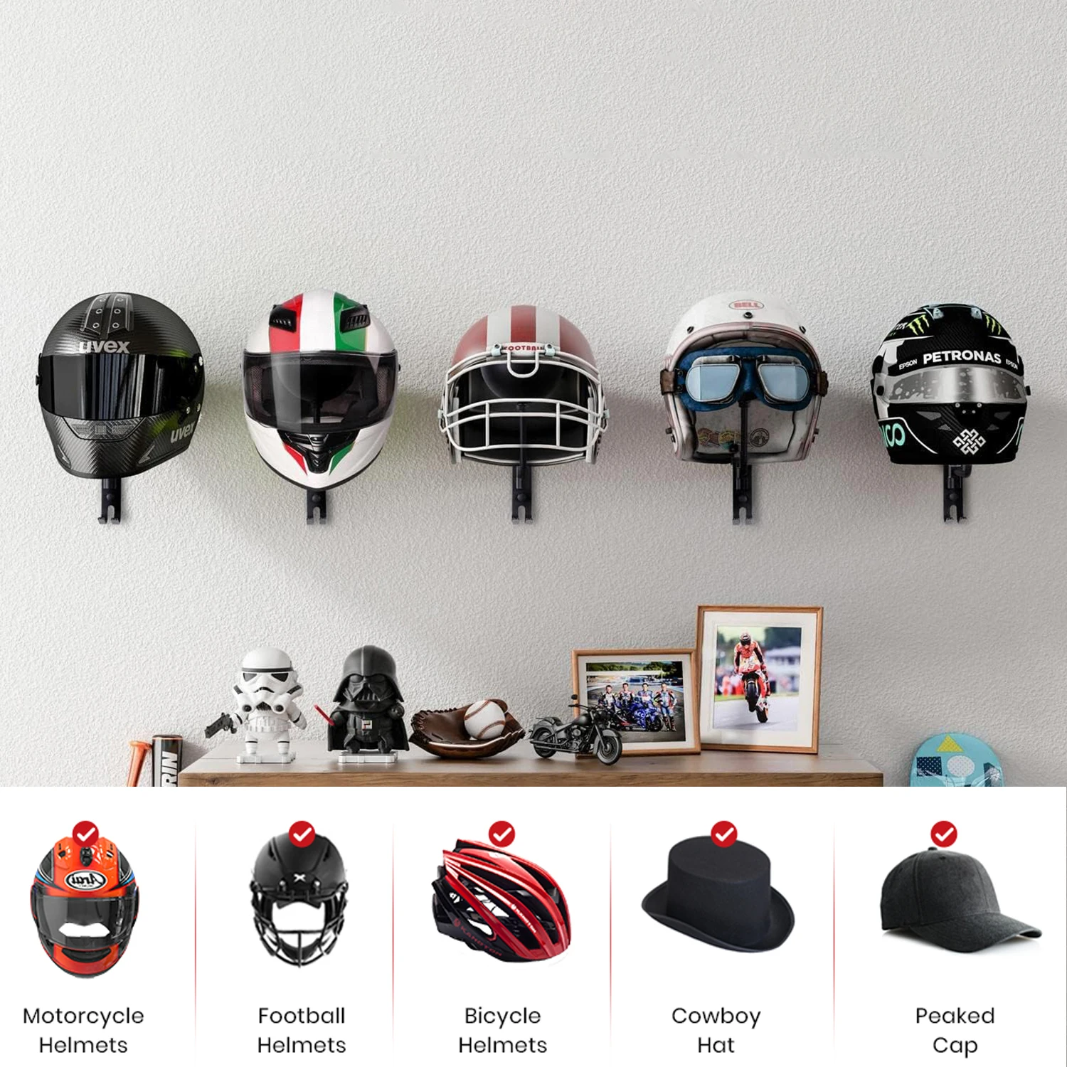 Uchwyt ścienny na kask motocyk – Cycling Gear Wall Mount recenzja i cena